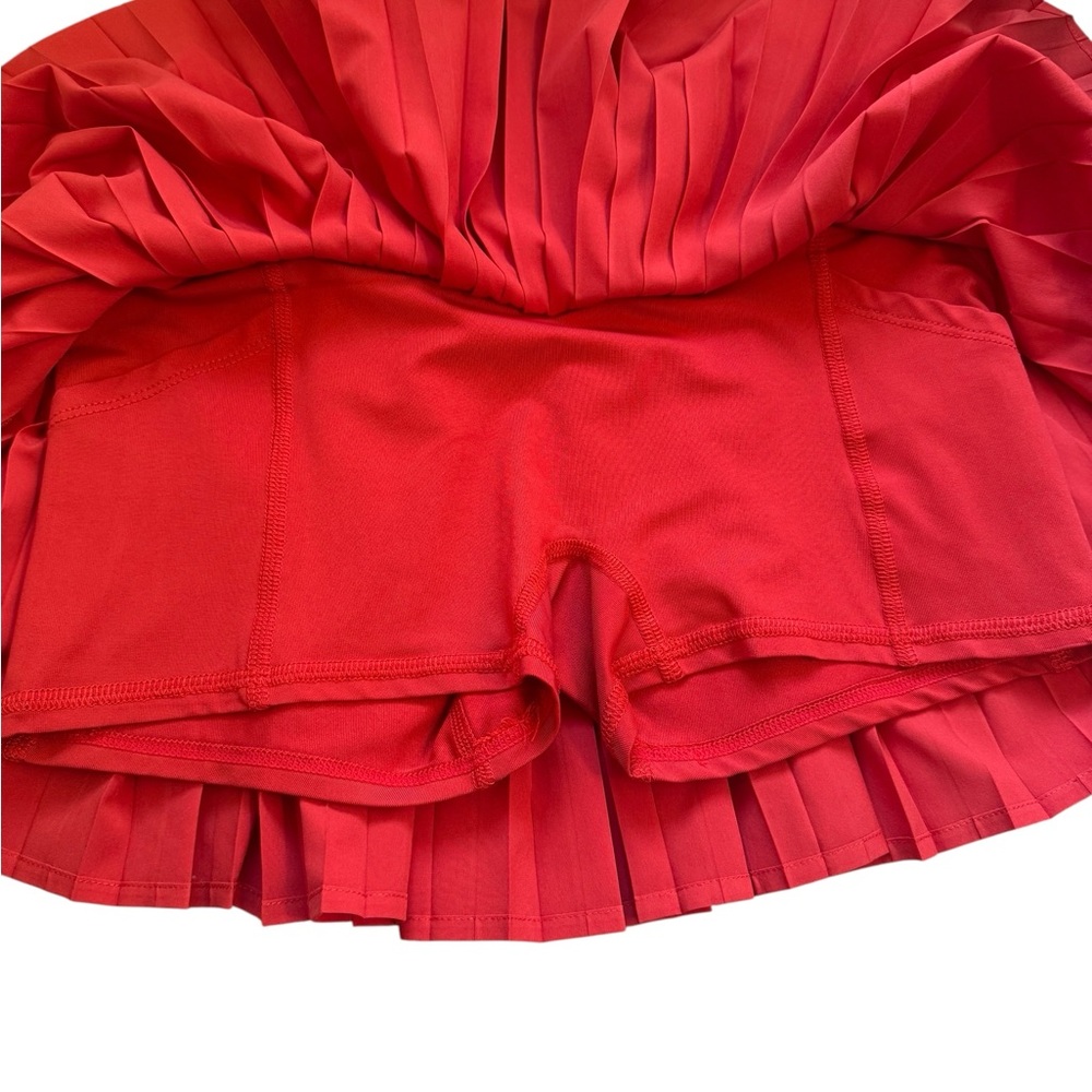 ALO Yoga Red Pleated Mini Tennis Skirt XS - Picture 6 of 10